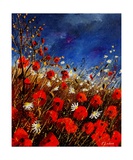 Red Poppies Against A Stormy Sky