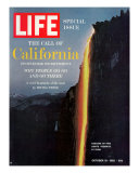 California  Embers Falling from Cliff at Yosemite at Dusk  October 19  1962