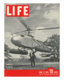 Igor Sikorsky with Pilot Les Morris at the Controls of Sikorsky's Helicopter  June 21  1943