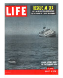 Rescue at Sea  Lifeboat Leaving Sinking Ship Andrea Doria  August 6  1956