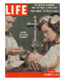 Mrs John Enright Holding Godson During Baptismal Rites  St Michael's Church  December 17  1956
