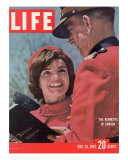 Jacqueline Kennedy Chatting with Canadian Mounted Policeman During Visit with JFK  May 26  1961