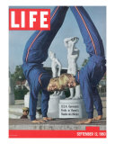 USA Gymnasts Doris Fuchs and Sharon Richardson Frolic in Rome's Stadio dei Marmi  1960