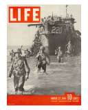 American Troops Wading Ashore from Landing Craft During the Invasion of Salerno  March 27  1944