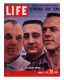 Portrait of Mercury Astronauts John Glenn  Gus Grissom and Alan Shepard  March 3  1961