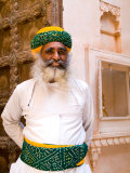 Bearded Guard in Doorway of Fort Palace  Jodhpur  Rajasthan  India