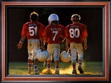"Winners Never Quit - Football" Pre-made-framed Framed Art Print