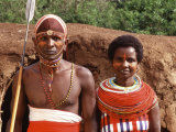 Maasai Couple in Traditional Dress  Kenya