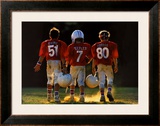 "Winners Never Quit - Football" Pre-made-framed Framed Art Print