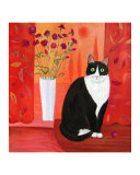 Cat with Carnations