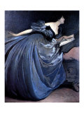 Althea Reading in Blue Dress