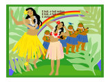 Hula Girls in Paradise Island  Hawaii