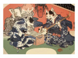 Singing Kimono Cats with Shamisen