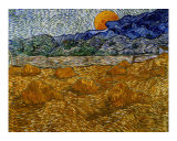 Landscape with Wheat Sheaves and Rising Moon