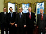 President-elect Barack Obama with All Living Presidents Smiling  January 7  2009