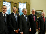 All Living Presidents and President-elect Barack Obama  January 7  2009