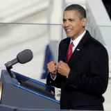 President Barack Obama Delivering His Inaugural Address  Washington DC  January 20  2009