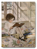 Girl Reading at Window Sill
