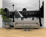 Black and White  Exterior  the Louvre  Paris  France