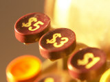 Symbols and Numbers on Buttons of Antique Cash Register
