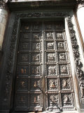 Exterior of Historical Door of Duomo in Florence  Italy