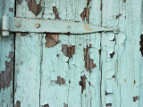 Close-Up of Weathered Metal Door Hinge with Paint Peeling in New Orleans  Louisiana