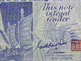 Close-Up of Text and Design on Singapore Paper Currency