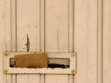 Close-Up of Weathered Wood Mail Slot