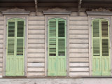 Exterior of Building with Green Window Shutters in New Orleans  Louisiana