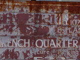 Faded French Quarter Sign  New Orleans  Louisiana  Usa