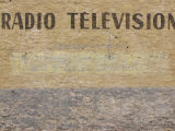 Text of Radio Television Written on Painted Wall Surface