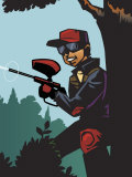 Teenage Boy Playing Paintball Outdoors
