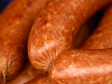 Close-Up of Sausages Linked Together