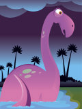 Purple Dinosaur in Lake