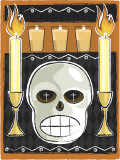 Altar with Human Skull and Candles