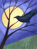 Raven in Tree by Moonlight
