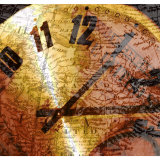 Analog Clock Superimposed on Antique Map