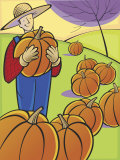 Proud Farmer Standing in Field of Pumpkins