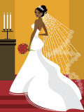 Wedding Bride in White Dress