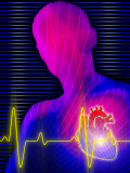 Heartbeat by Heart with Silhouetted Person