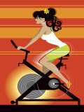 Woman on Exercise Bike