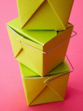 Stack of Cardboard Food Take-Out Boxes