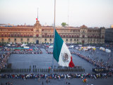 Display of Traditional Mexican Flag in Plaza  Mexico City