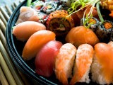 Assortment of Traditional Japanese Sushi on Platter