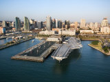 Aerial View of Skyline and Ports in San Diego  California