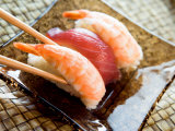 Traditional Japanese Shrimp and Tuna Sushi Rolls