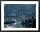 Outdoor Cafe on Canal  Amsterdam  North Holland  Netherlands