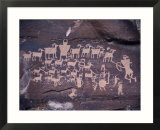 Ancient Pueblo-Anasazi Rock Art Showing a Hunt Scene