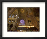 Interior of Notre Dame Cathedral  Paris  France