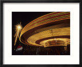 Christmas Star and Carousel at Night  Seattle  Washington  USA